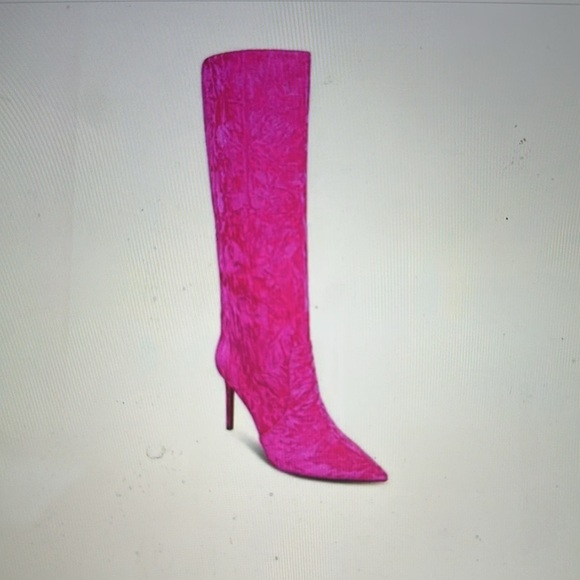 INC International Concepts Shoes - Macy’s INC Crushed Velvet Hot Pink Tall Boots